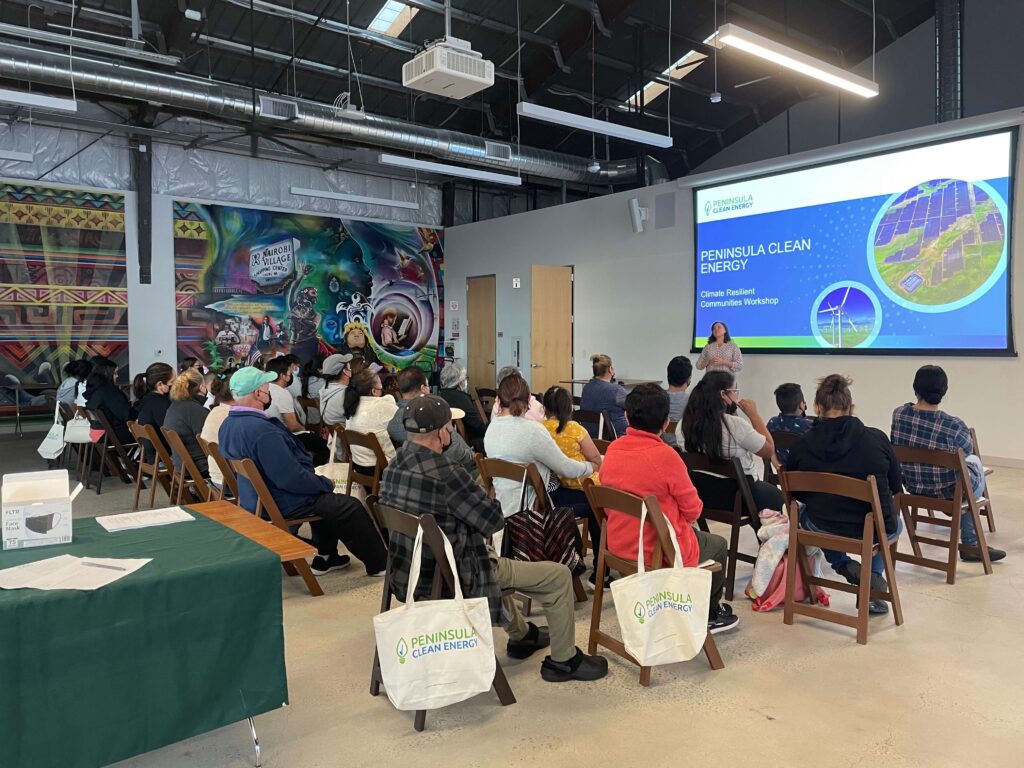 Community members attending a Peninsula Clean Energy Climate Resilient Communities Workshop in San Mateo County.